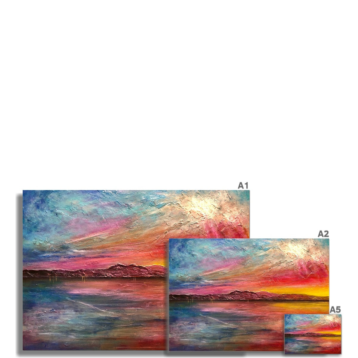 Arran Sunset ii Painting | Fine Art Prints From Scotland-Unframed Prints-Arran Art Gallery-Paintings, Prints, Homeware, Art Gifts From Scotland By Scottish Artist Kevin Hunter