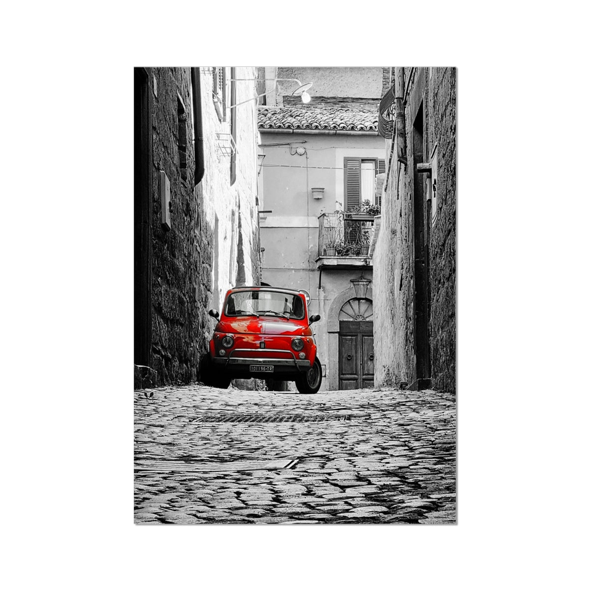 Fiat 500 - Orvieto - RED Fine Art Print