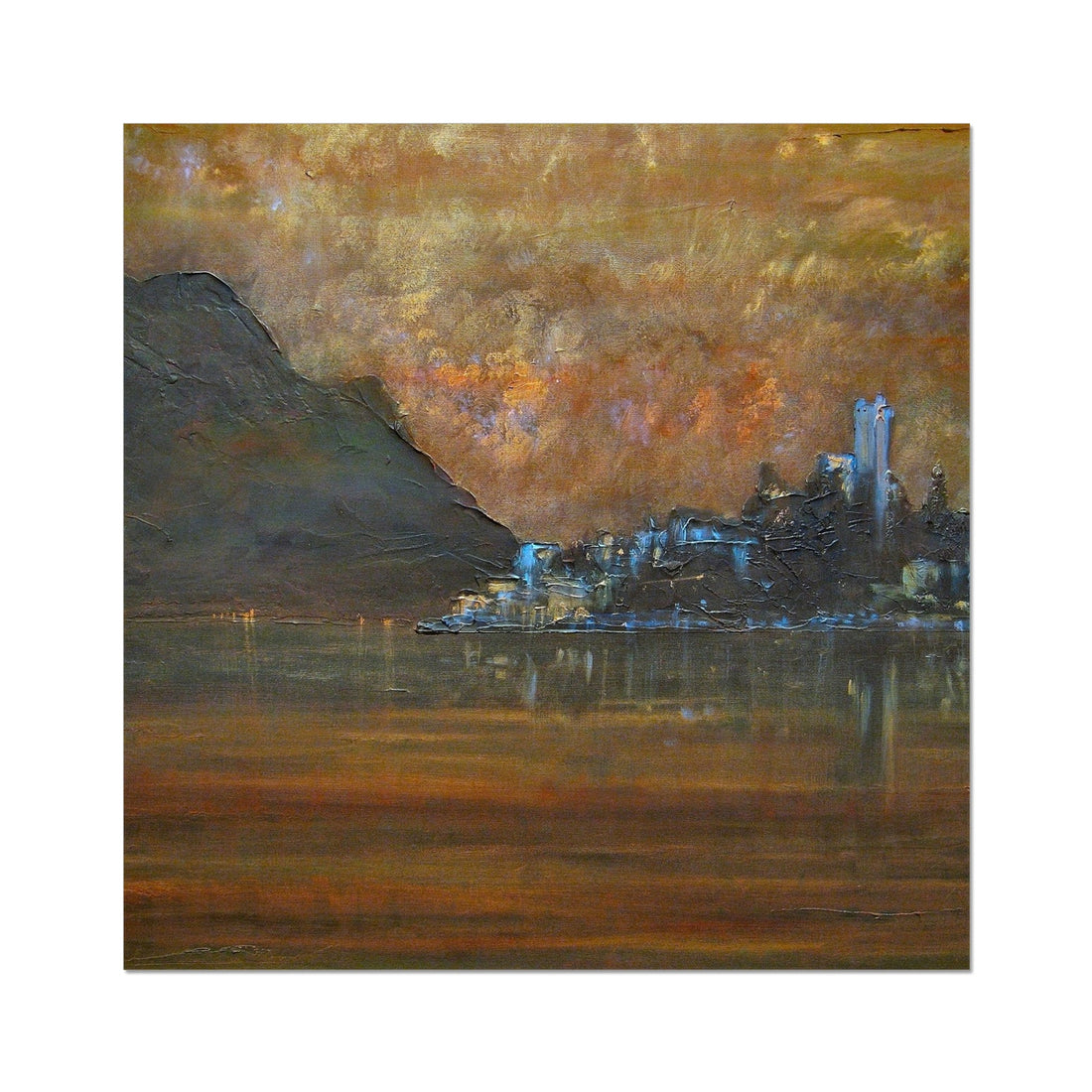 Lake Garda Dusk Italy Painting | Artist Proof Collector Print | Paintings from Scotland by Scottish Artist Hunter
