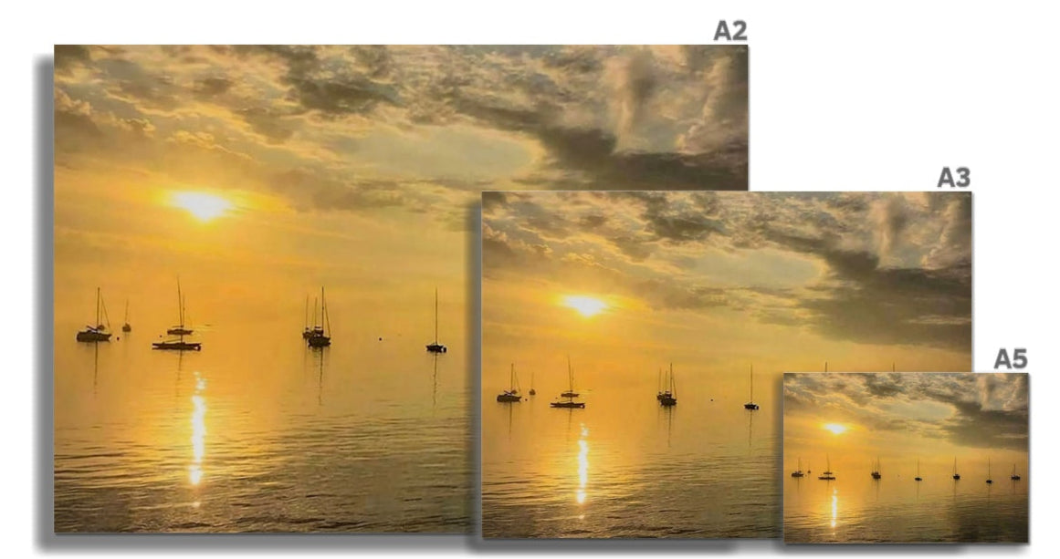 Yachten bei Sonnenuntergang Fine Art Print