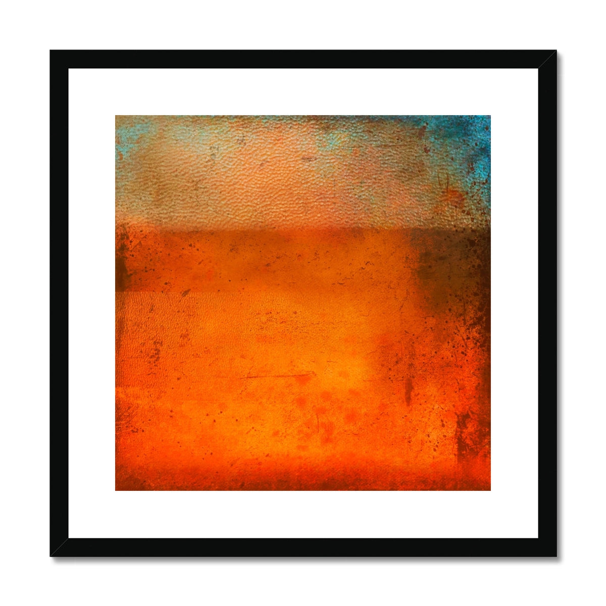 Sunset Horizon Abstract Painting | Framed & Mounted Prints From Scotland-Framed & Mounted Prints-Abstract & Impressionistic Art Gallery-20"x20"-Black Frame-Paintings, Prints, Homeware, Art Gifts From Scotland By Scottish Artist Kevin Hunter