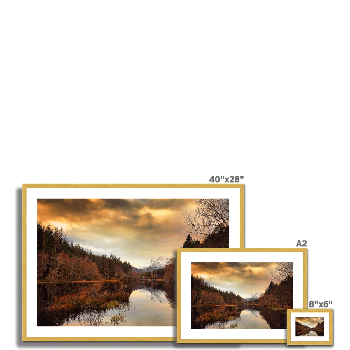 Glencoe Lochan Dusk Scottish Landscape Photography | Antique Framed & Mounted Print