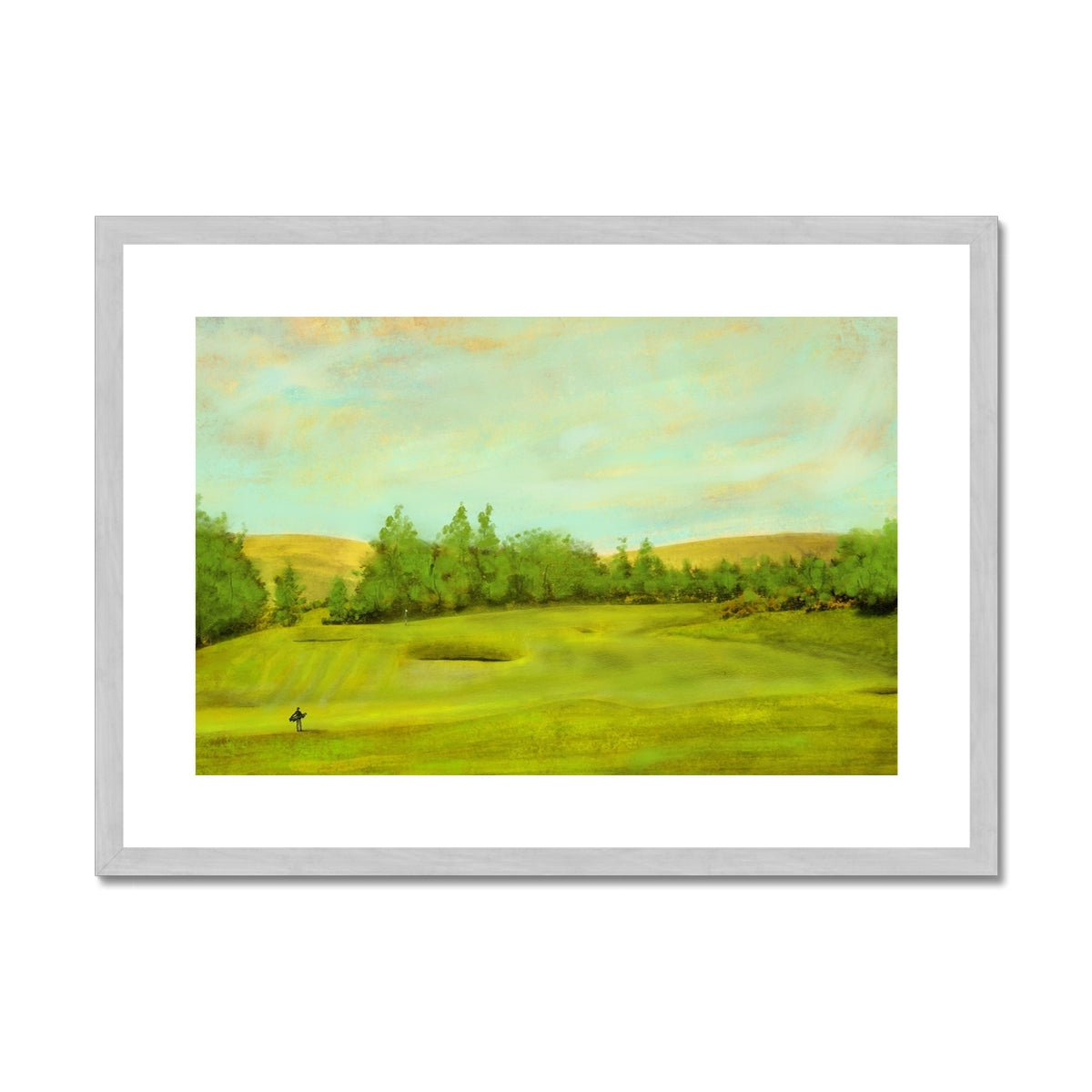 Gleneagles King's Golf Course, The 1st Painting | Antique Framed & Mounted Print