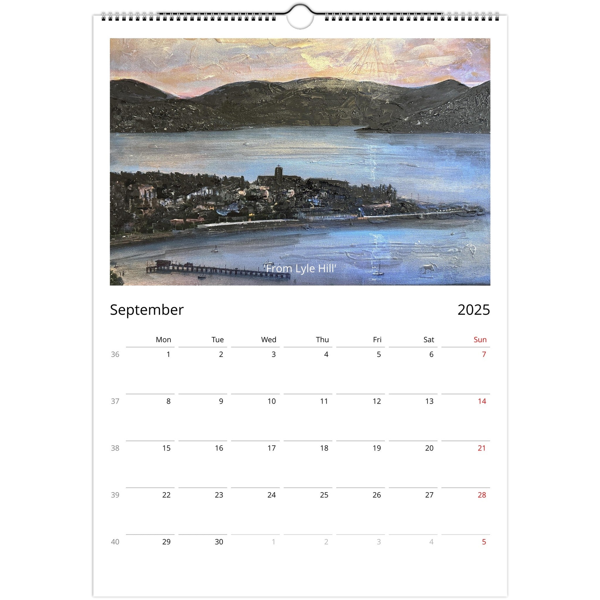 2025 A3 Art Calendar | Hunter Scottish Artist | Hunter Scottish Artist | Paintings, Prints, Homeware and Art Gifts From Scotland By Scottish Artist Kevin Hunter