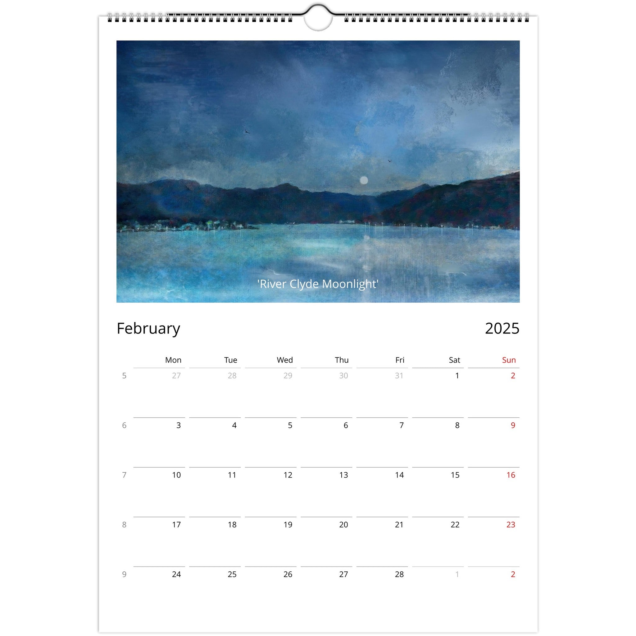 2025 A3 Art Calendar | Hunter Scottish Artist | Hunter Scottish Artist | Paintings, Prints, Homeware and Art Gifts From Scotland By Scottish Artist Kevin Hunter