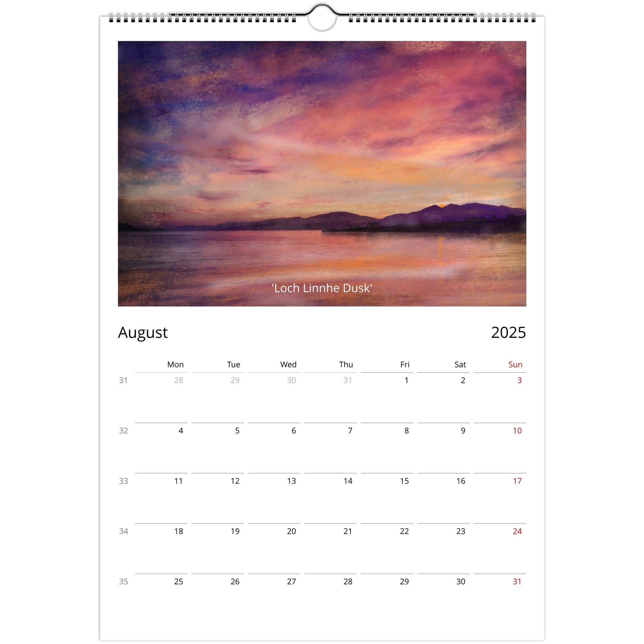 2025 A3 Art Calendar | Hunter Scottish Artist