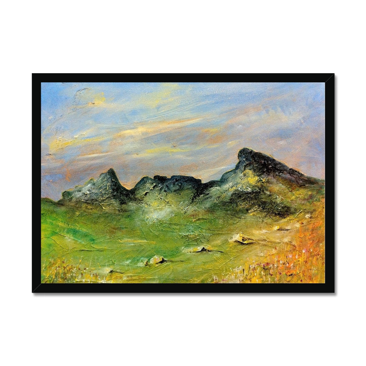 The Cobbler Painting | Framed Prints From Scotland-Framed Prints-Scottish Lochs & Mountains Art Gallery-A2 Landscape-Black Frame-Paintings, Prints, Homeware, Art Gifts From Scotland By Scottish Artist Kevin Hunter