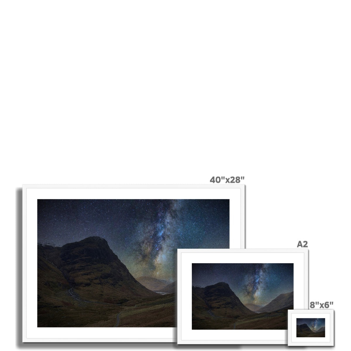 Glencoe Starlight 40x28in framed Milky Way night sky print