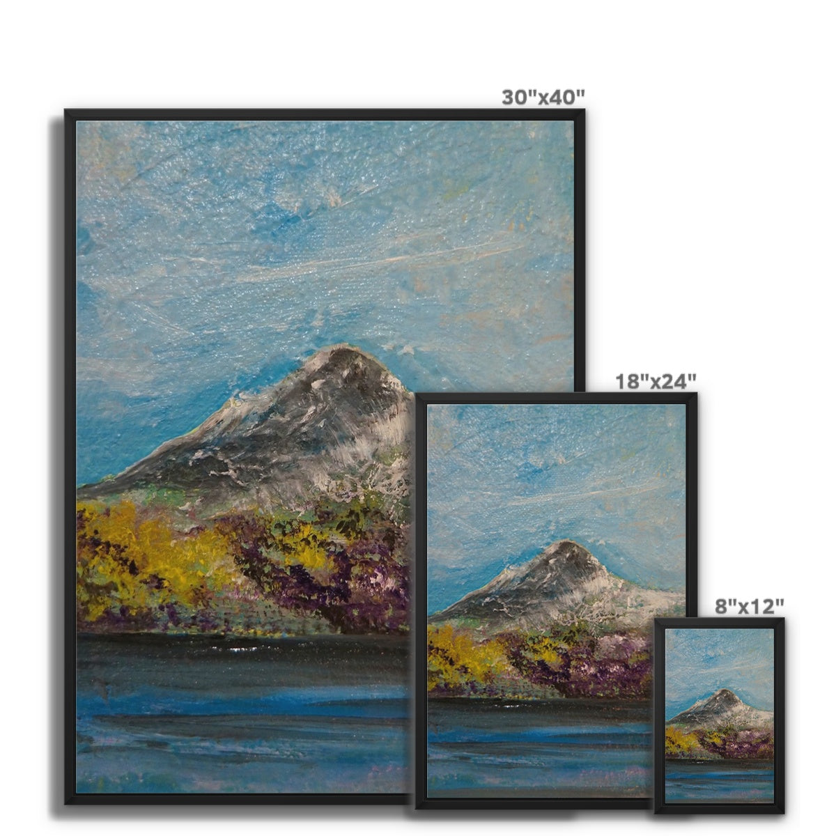 Ben Lomond ii Painting | Framed Canvas From Scotland-Floating Framed Canvas Prints-Scottish Lochs & Mountains Art Gallery-Paintings, Prints, Homeware, Art Gifts From Scotland By Scottish Artist Kevin Hunter