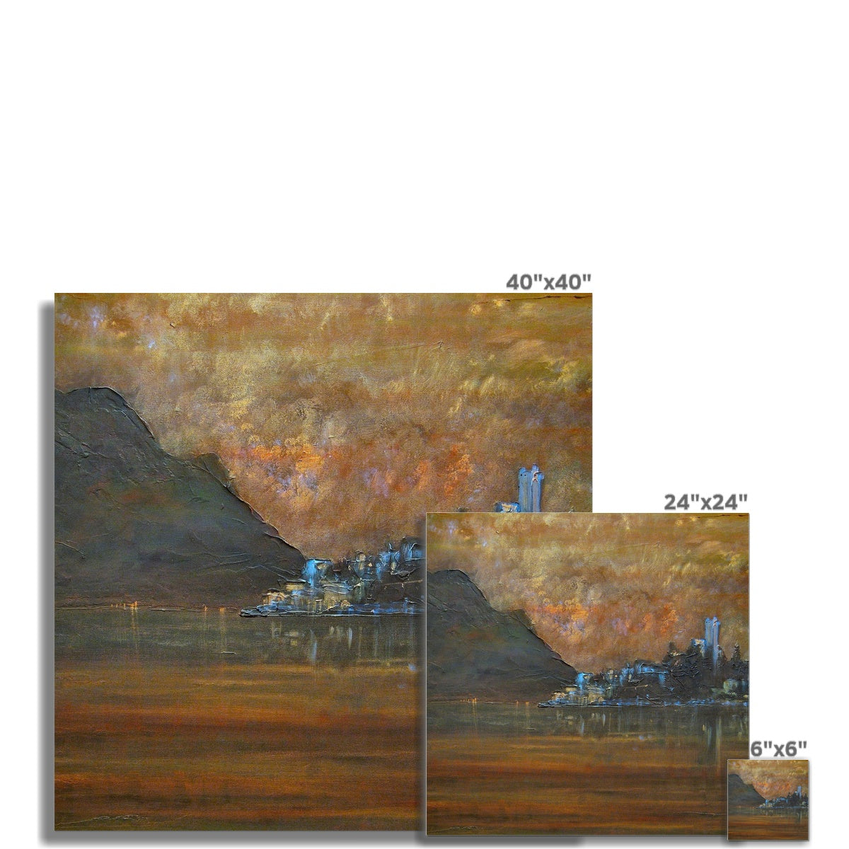 Lake Garda Dusk Italy Painting | Fine Art Prints From Scotland-Unframed Prints-World Art Gallery-Paintings, Prints, Homeware, Art Gifts From Scotland By Scottish Artist Kevin Hunter