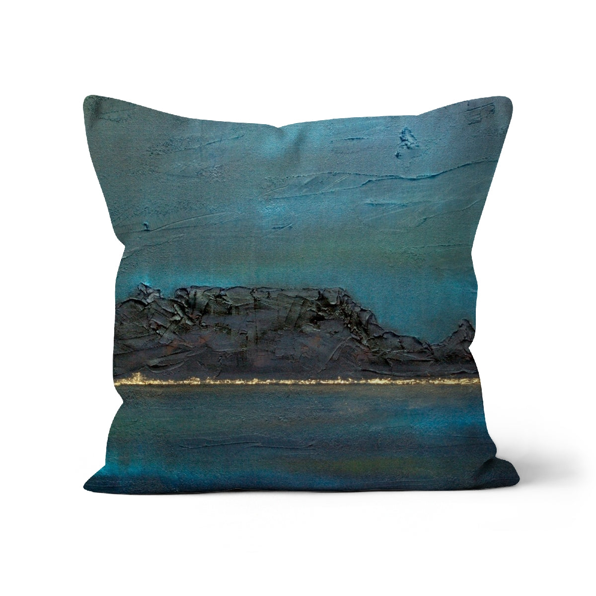Blue and black Table Mountain South Africa abstract cushion