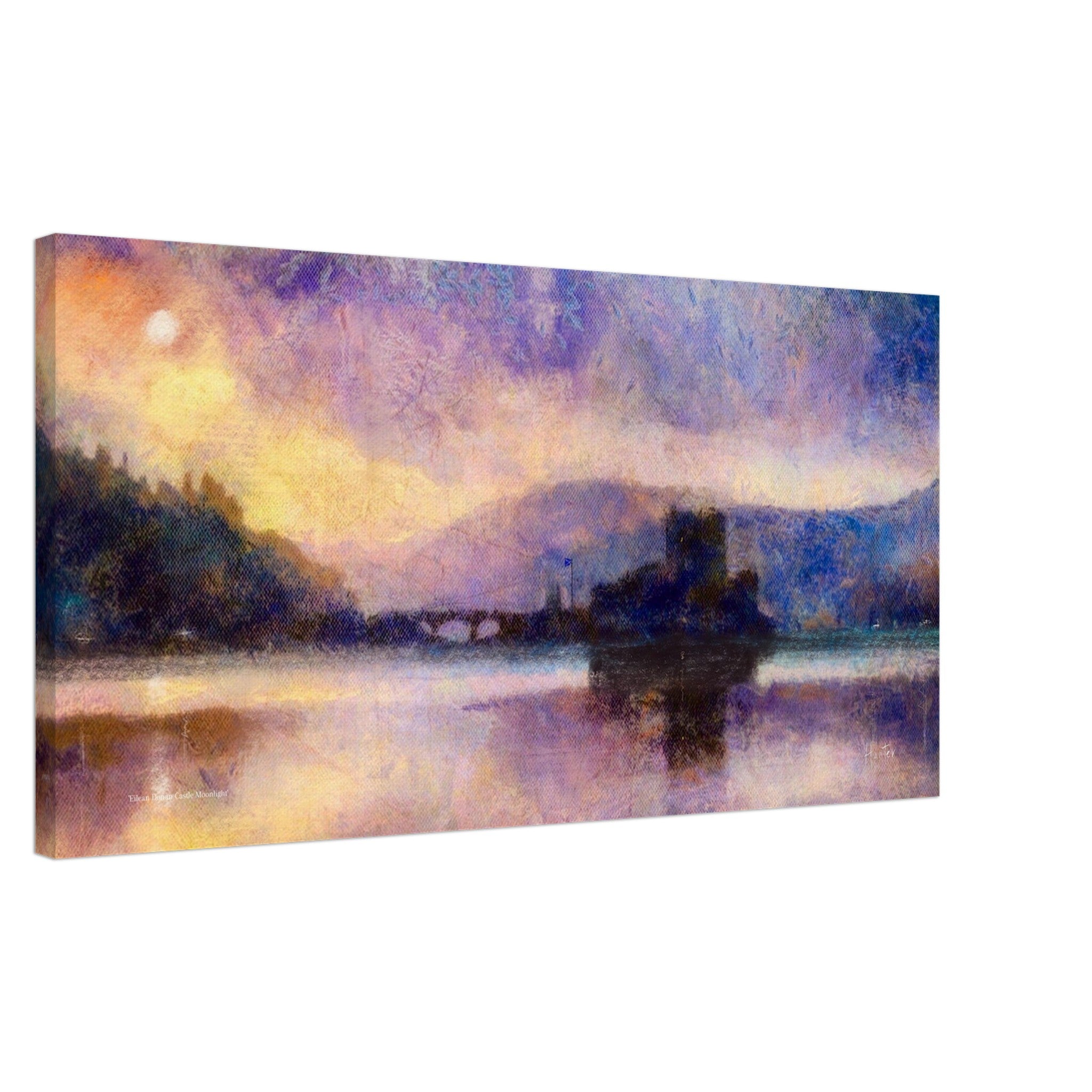 Eilean Donan Castle Moonlight 2:1 Ratio Panoramic Art Canvas