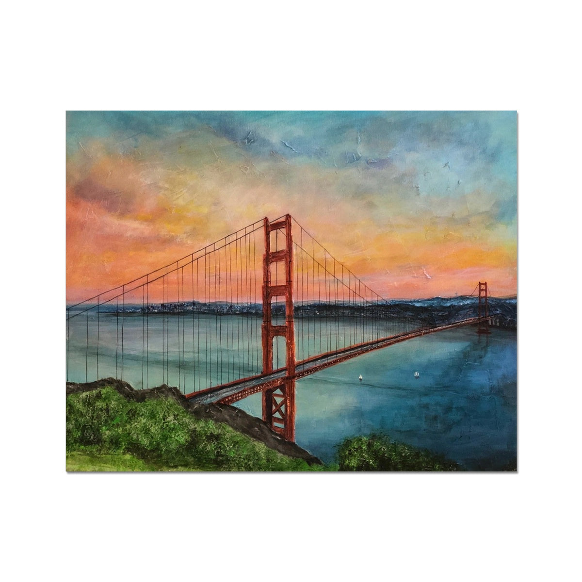 The Golden Gate Bridge Painting | Artist Proof Collector Prints From Scotland-Artist Proof Collector Prints-World Art Gallery-20"x16"-Paintings, Prints, Homeware, Art Gifts From Scotland By Scottish Artist Kevin Hunter