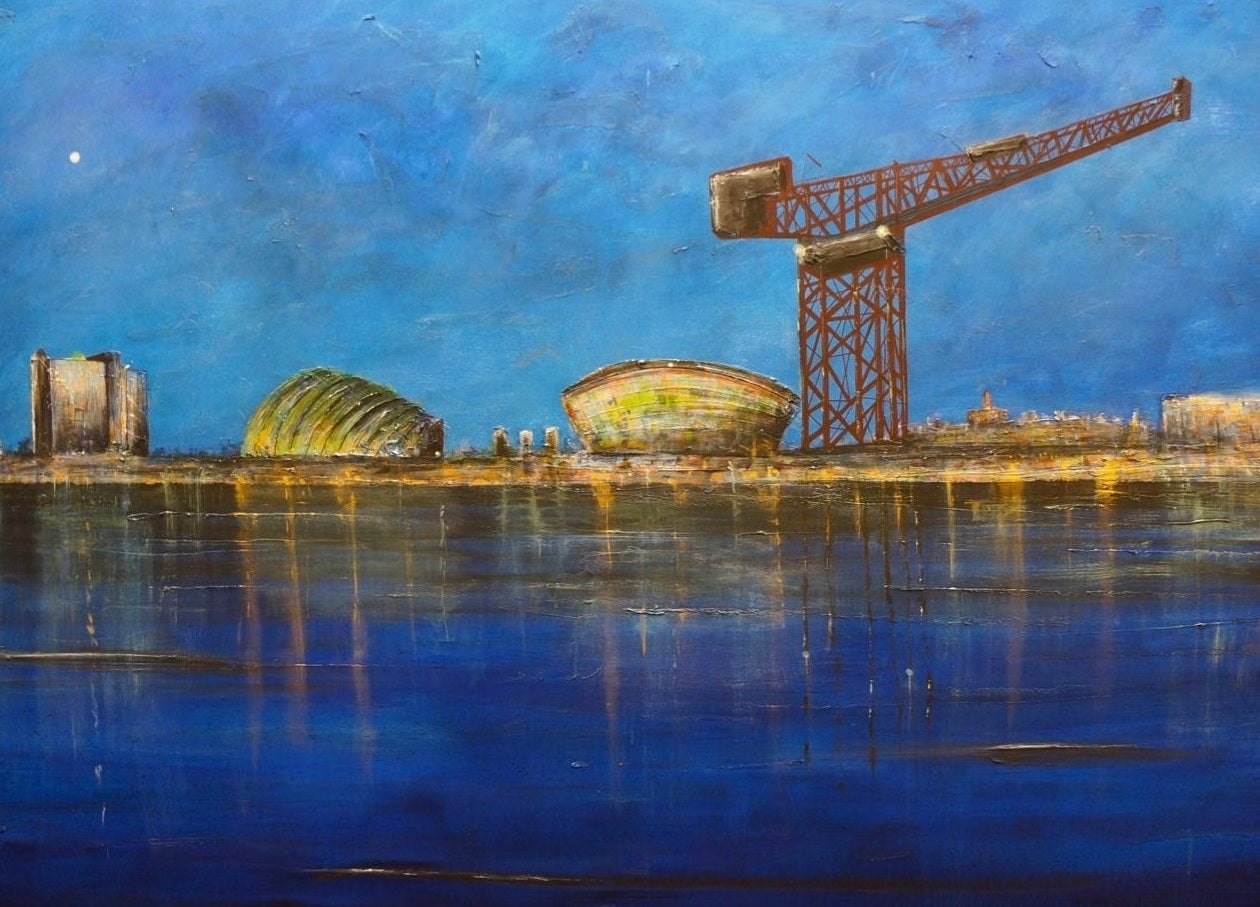 Glasgow Harbour Moonlight Art Prints