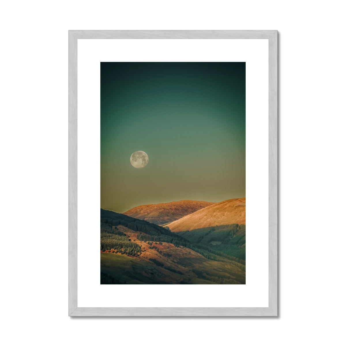 Argyll Moon Scottish Landscape Photography | Antique Framed & Mounted Prints From Scotlands From Scotland