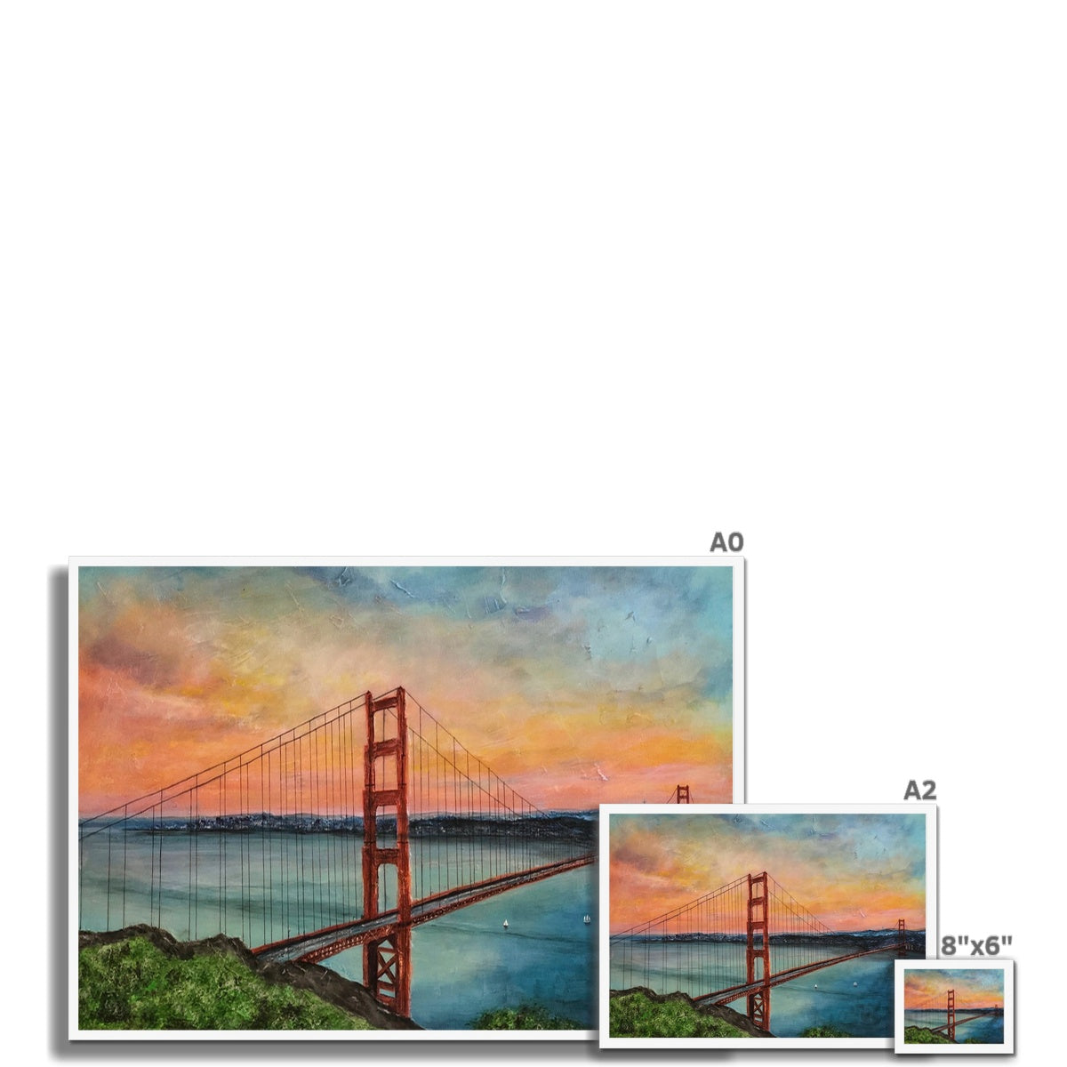 The Golden Gate Bridge Painting | Framed Prints From Scotland-Framed Prints-World Art Gallery-Paintings, Prints, Homeware, Art Gifts From Scotland By Scottish Artist Kevin Hunter