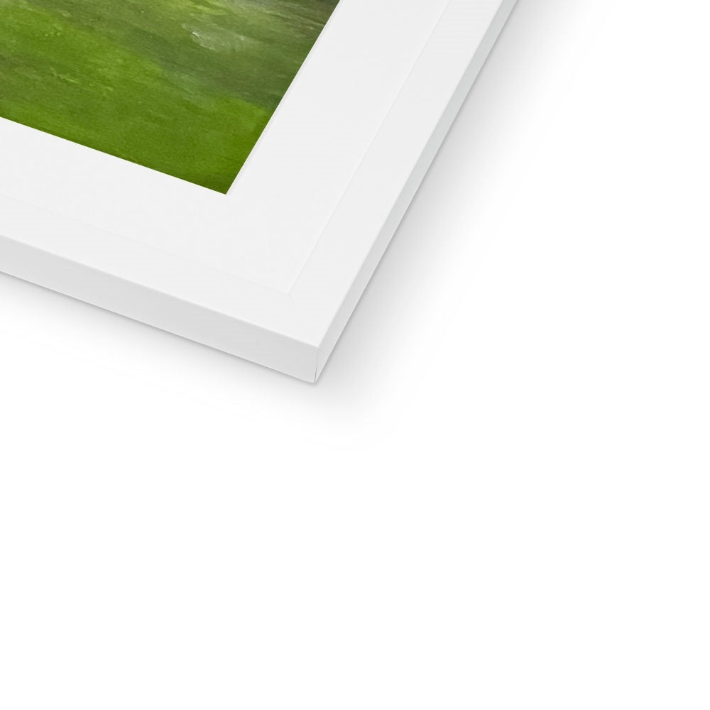 White matte Time Art Prints frame with green grass image