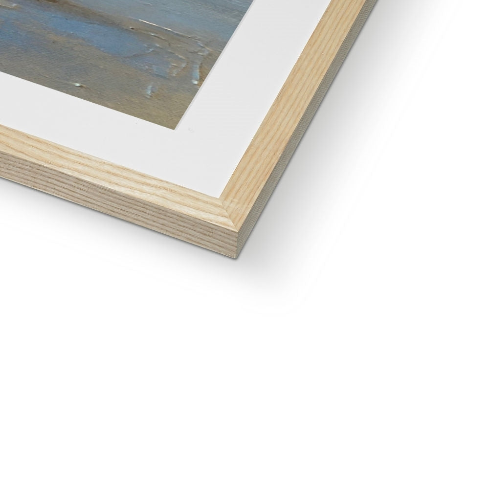 Loch Druidibeg framed print of water in wooden frame with white mat