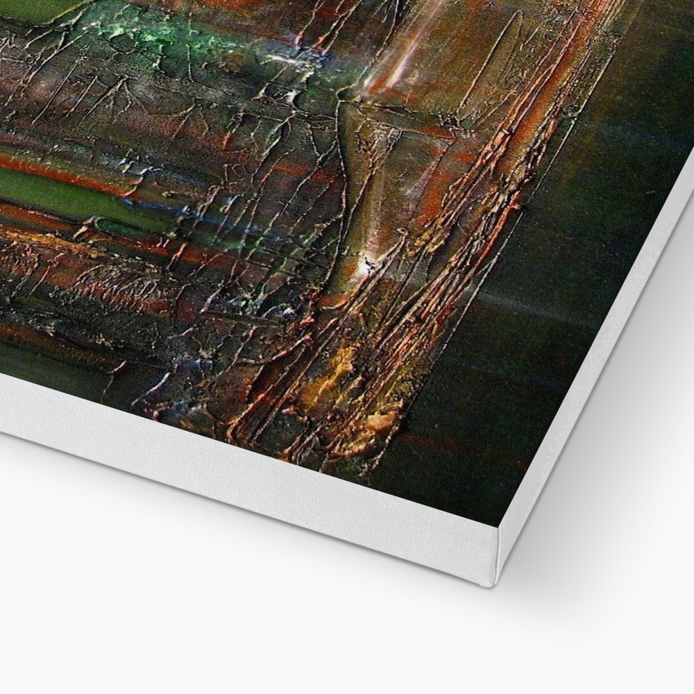 Vibrant abstract art canvas print of Neon New York with textured brushstrokes