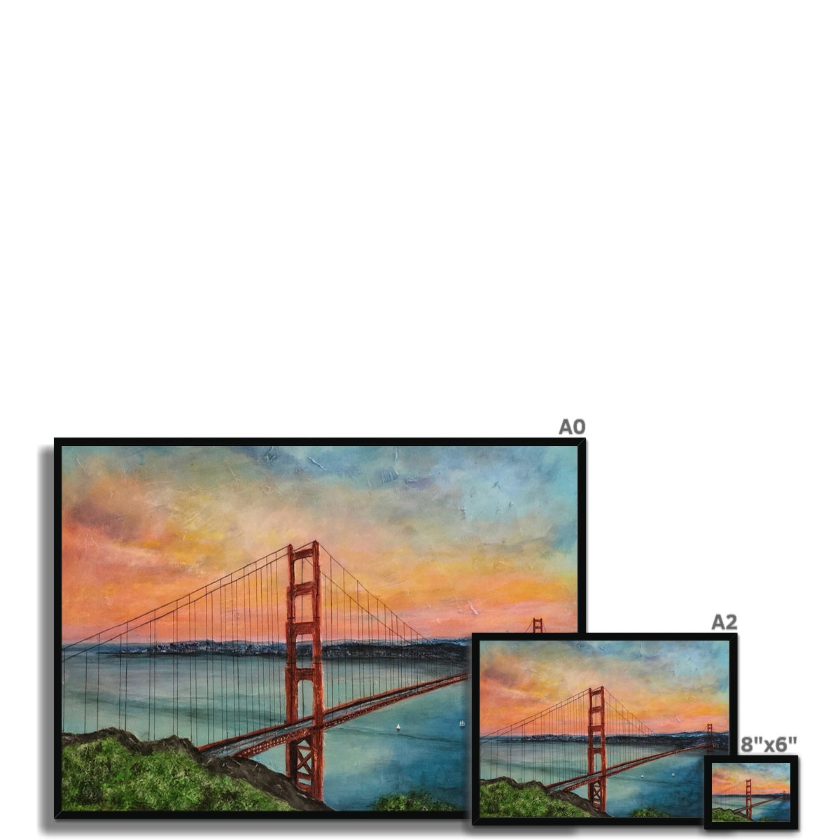 The Golden Gate Bridge Painting | Framed Prints From Scotland-Framed Prints-World Art Gallery-Paintings, Prints, Homeware, Art Gifts From Scotland By Scottish Artist Kevin Hunter