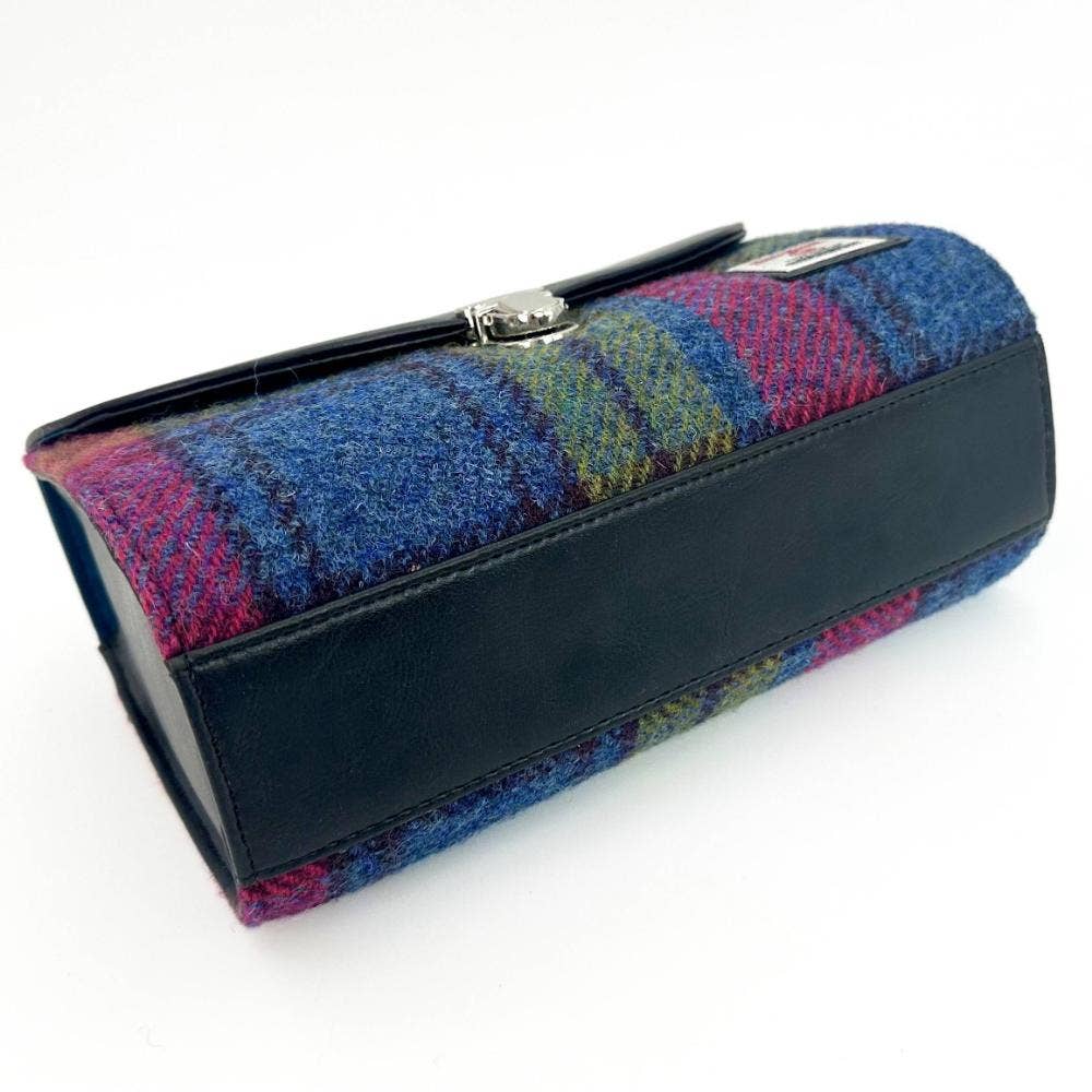 Harris Tweed Damen Mini-Tagestasche, blau/rosa kariert | Maccessori Gifts