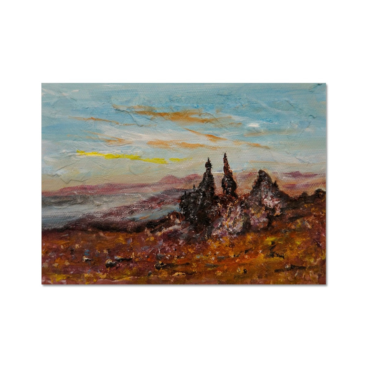 The Storr Skye Painting | Fine Art Prints From Scotland-Unframed Prints-Skye Art Gallery-A4 Landscape-Paintings, Prints, Homeware, Art Gifts From Scotland By Scottish Artist Kevin Hunter