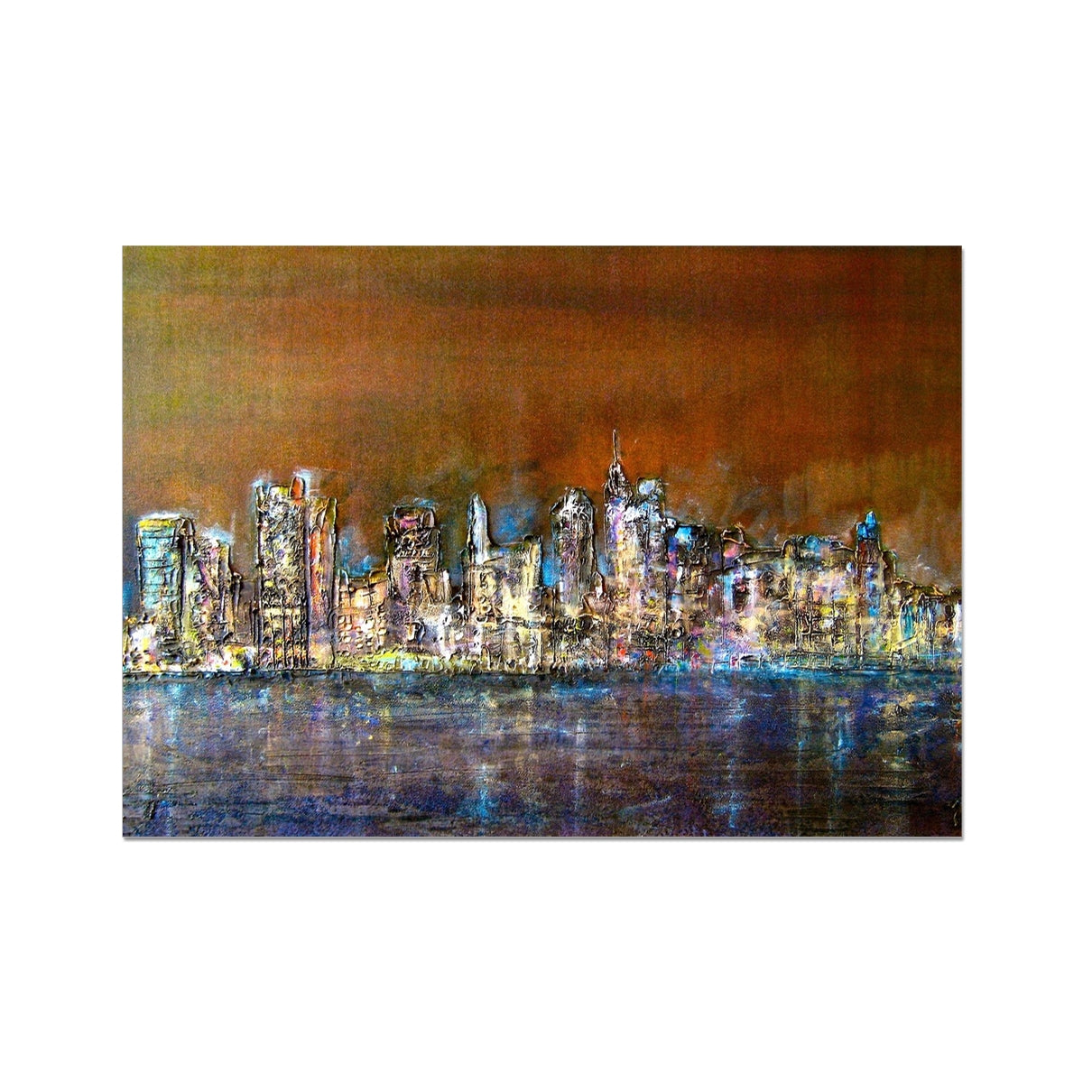 Manhattan Nights Painting | Fine Art Prints From Scotland-Unframed Prints-World Art Gallery-A2 Landscape-Paintings, Prints, Homeware, Art Gifts From Scotland By Scottish Artist Kevin Hunter