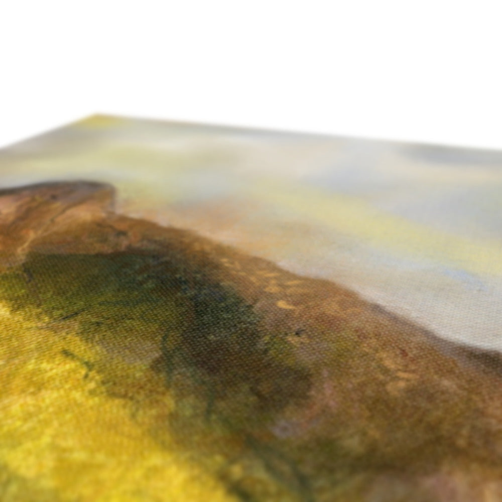 Achiltibuie Canvas: Green and brown abstract textured painting