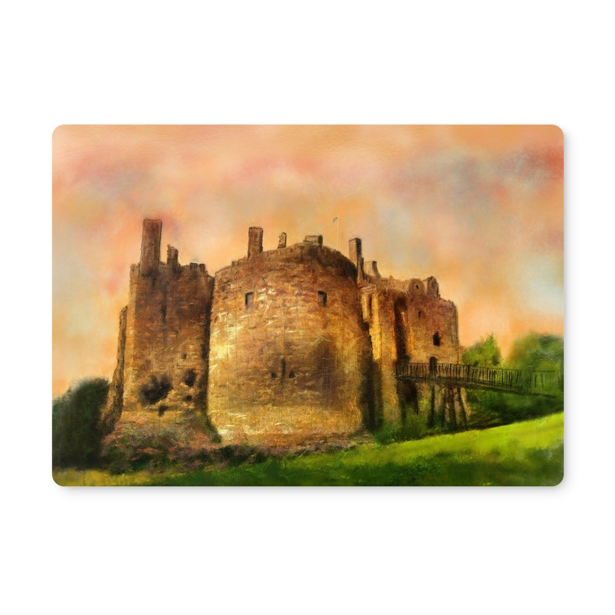 Dirleton Castle Art Gifts Placemat-Homeware-Prodigi-Single Placemat-Paintings, Prints, Homeware, Art Gifts From Scotland By Scottish Artist Kevin Hunter