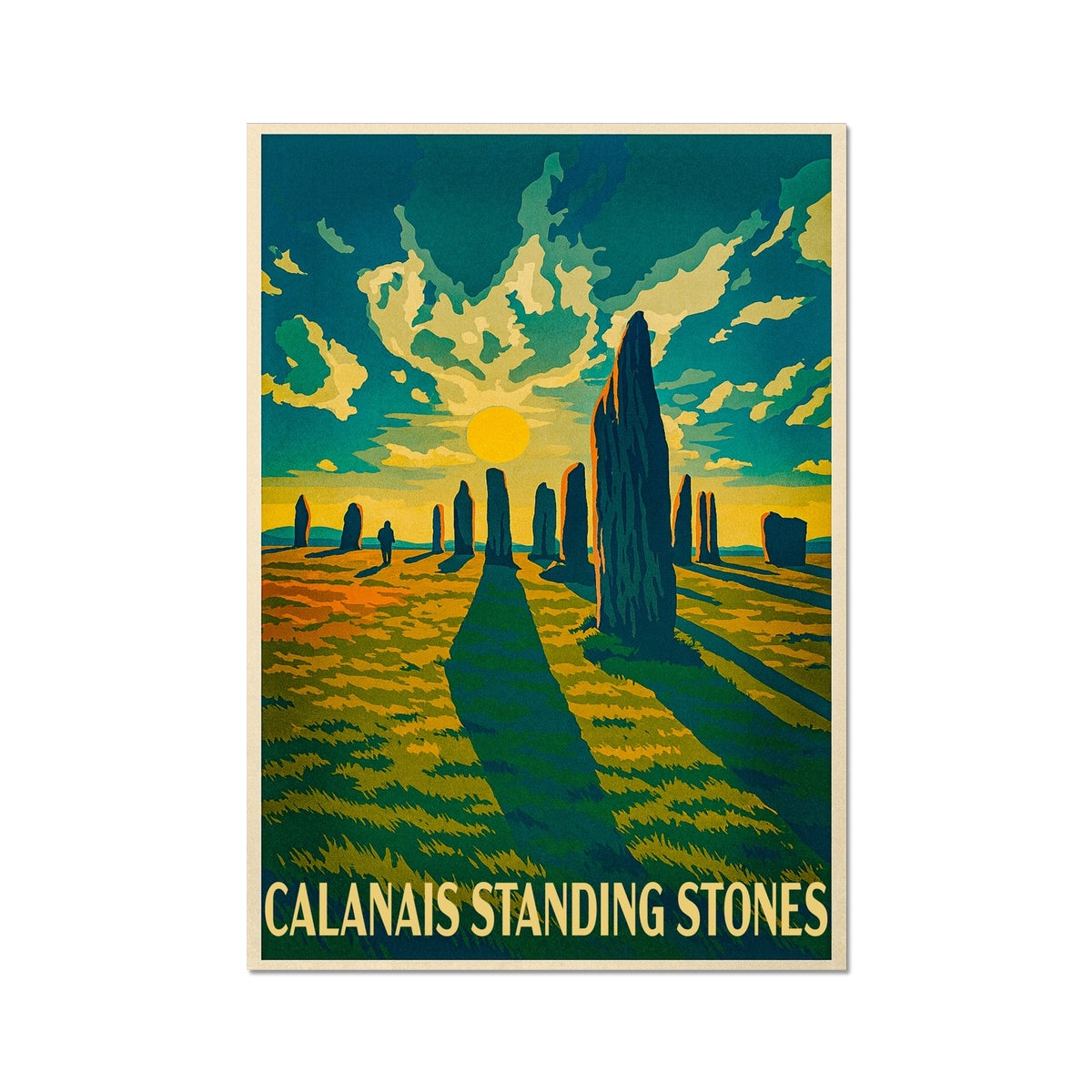 Calanais Standing Stones - Isle of Lewis - Vintage Travel Poster Fine Art Print