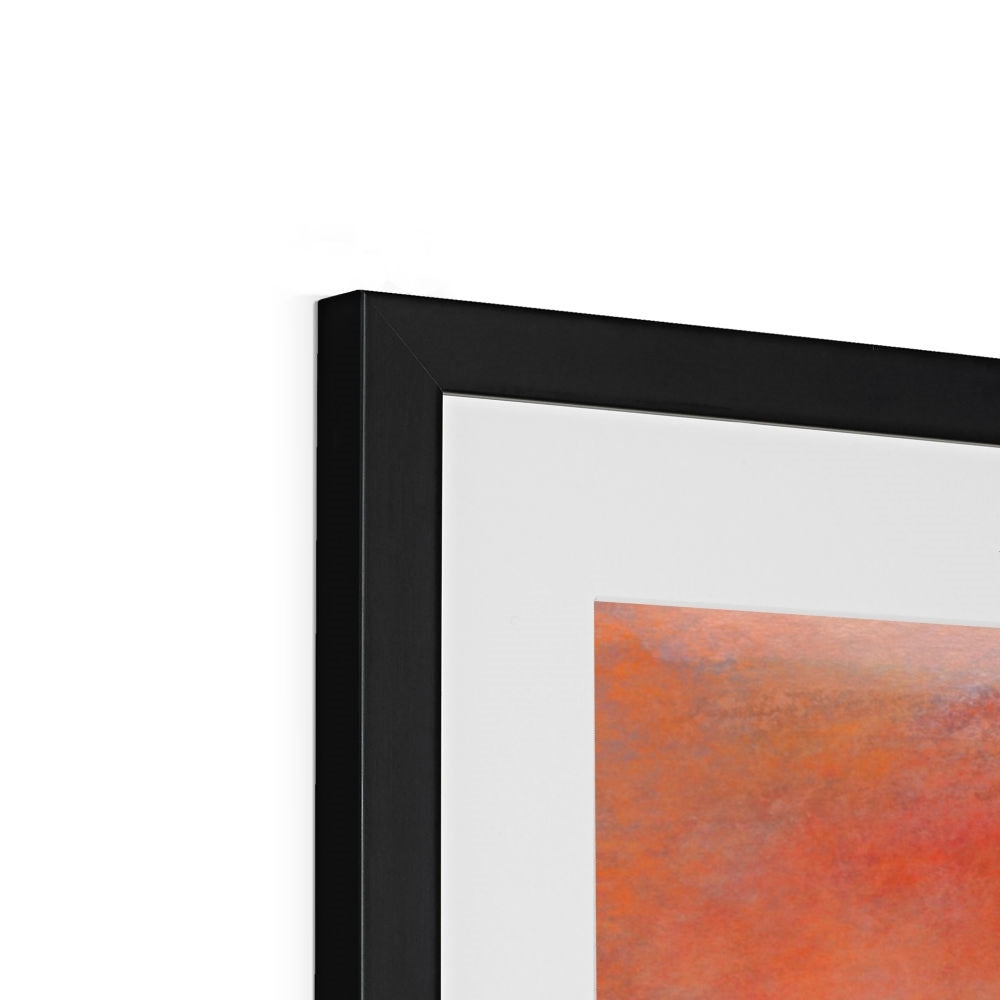Black framed Linlithgow Palace sunset abstract orange print