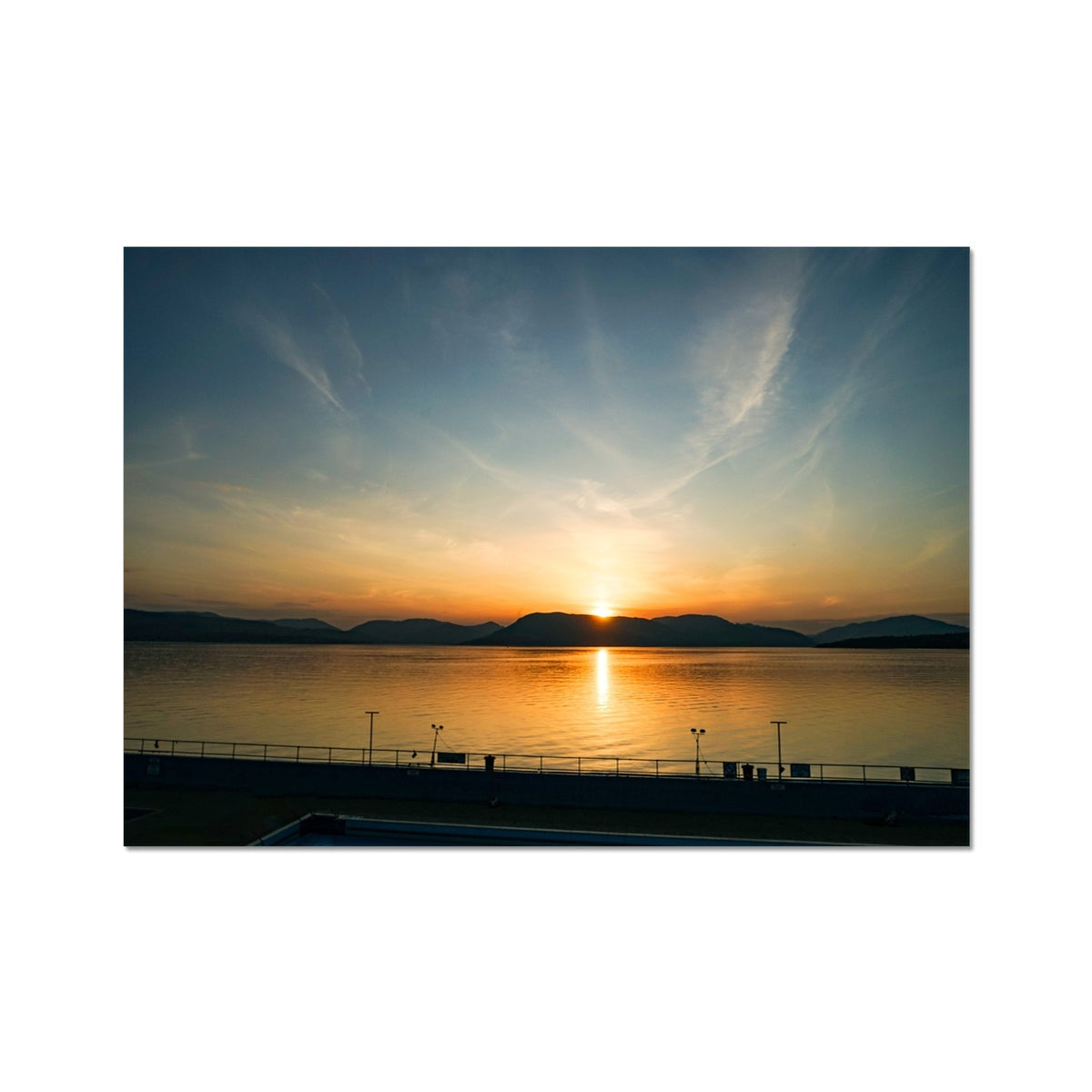 Sommersonnenwende-Sonnenuntergang vom Gourock Pool, Fine Art Print