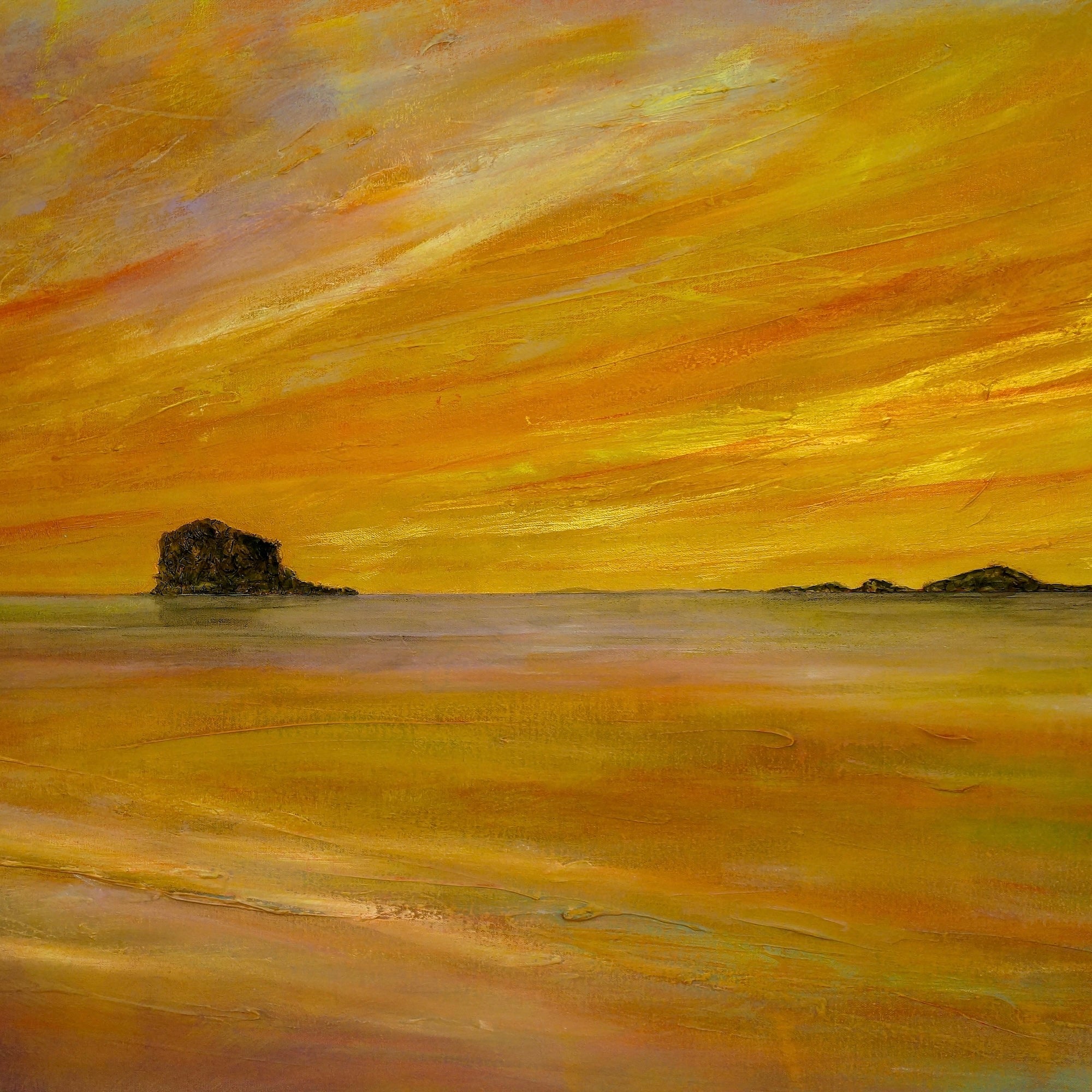 Bass Rock Dusk | Scotland In Your Pocket Art Print-Scotland In Your Pocket Framed Prints-Edinburgh & Glasgow Art Gallery-Paintings, Prints, Homeware, Art Gifts From Scotland By Scottish Artist Kevin Hunter