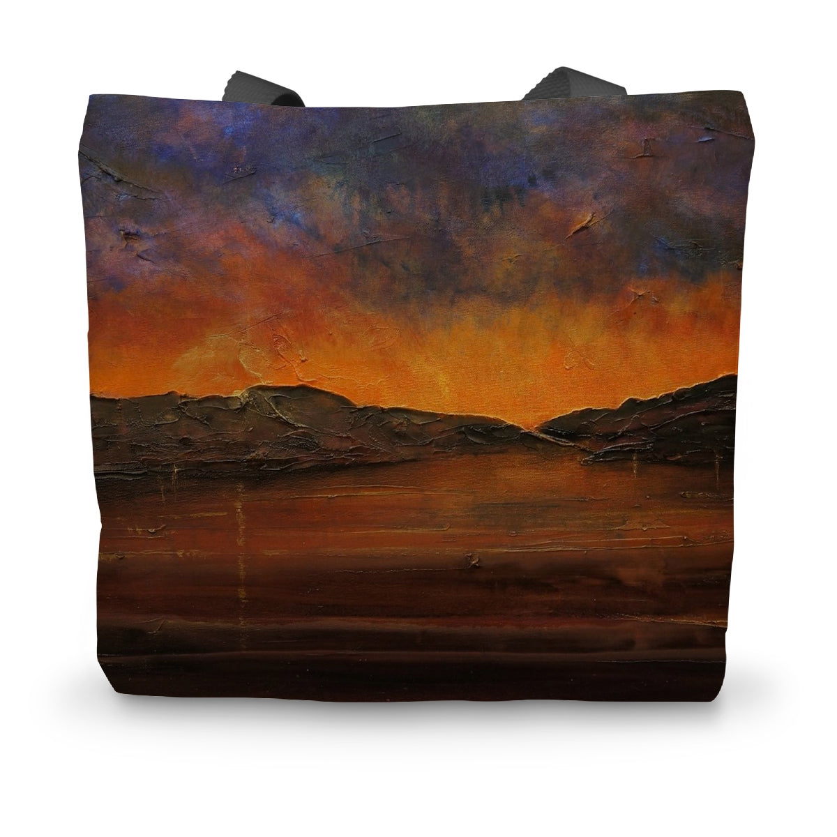 A Brooding Clyde Dusk Art Gifts Canvas Tote Bag-Bags-River Clyde Art Gallery-14"x18.5"-Paintings, Prints, Homeware, Art Gifts From Scotland By Scottish Artist Kevin Hunter