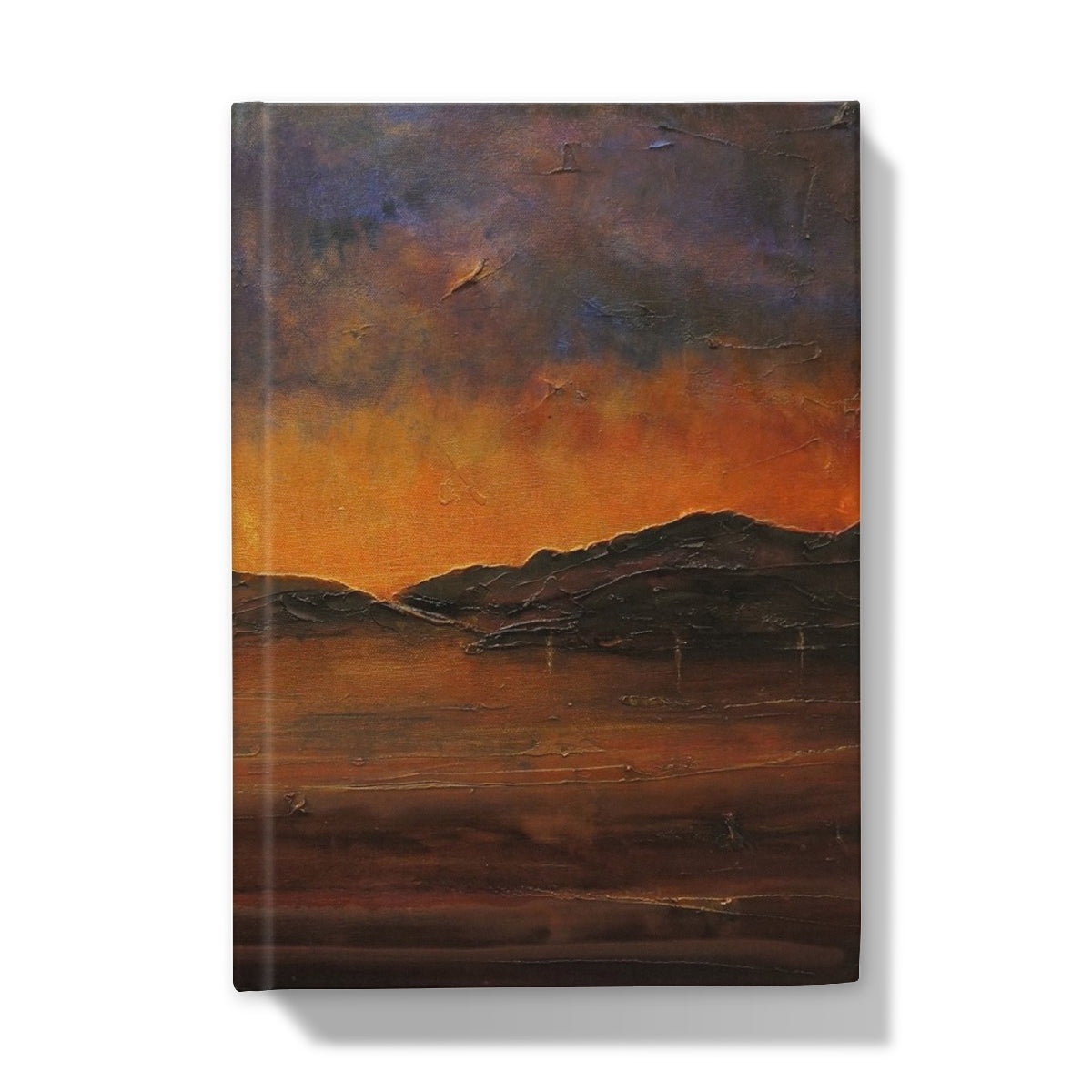 A Brooding Clyde Dusk Art Gifts Hardback Journal-Journals & Notebooks-River Clyde Art Gallery-A5-Lined-Paintings, Prints, Homeware, Art Gifts From Scotland By Scottish Artist Kevin Hunter