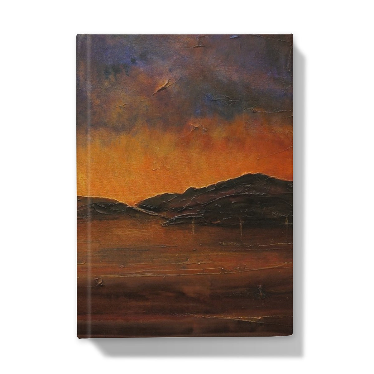 A Brooding Clyde Dusk Art Gifts Hardback Journal-Journals & Notebooks-River Clyde Art Gallery-5"x7"-Plain-Paintings, Prints, Homeware, Art Gifts From Scotland By Scottish Artist Kevin Hunter