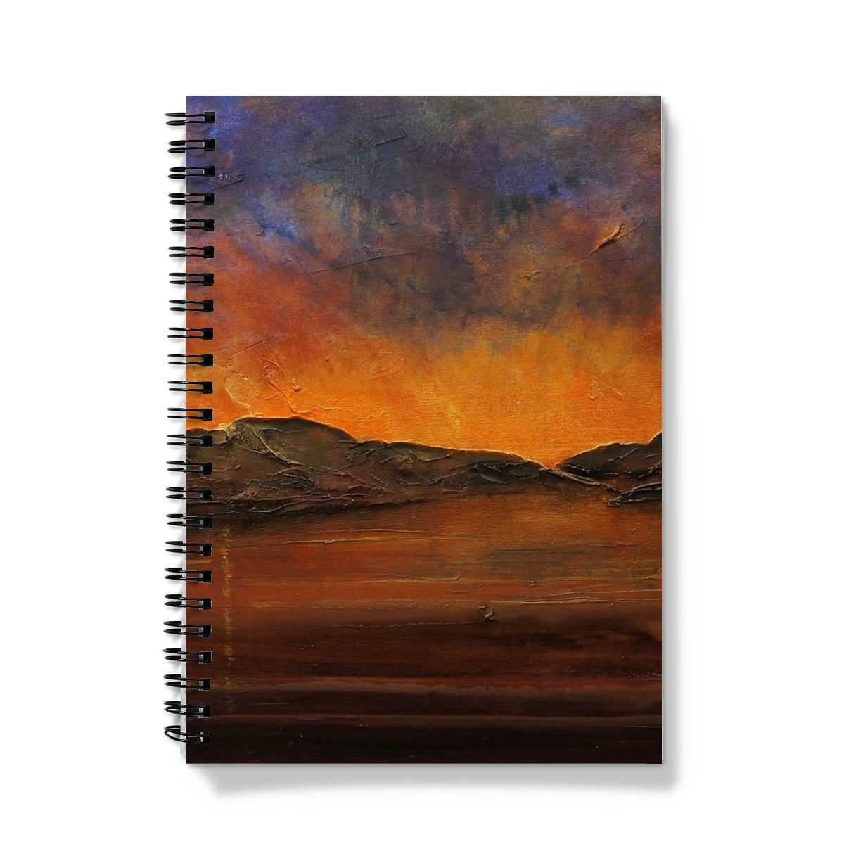 A Brooding Clyde Dusk Art Gifts Notebook-Journals & Notebooks-River Clyde Art Gallery-A5-Graph-Paintings, Prints, Homeware, Art Gifts From Scotland By Scottish Artist Kevin Hunter