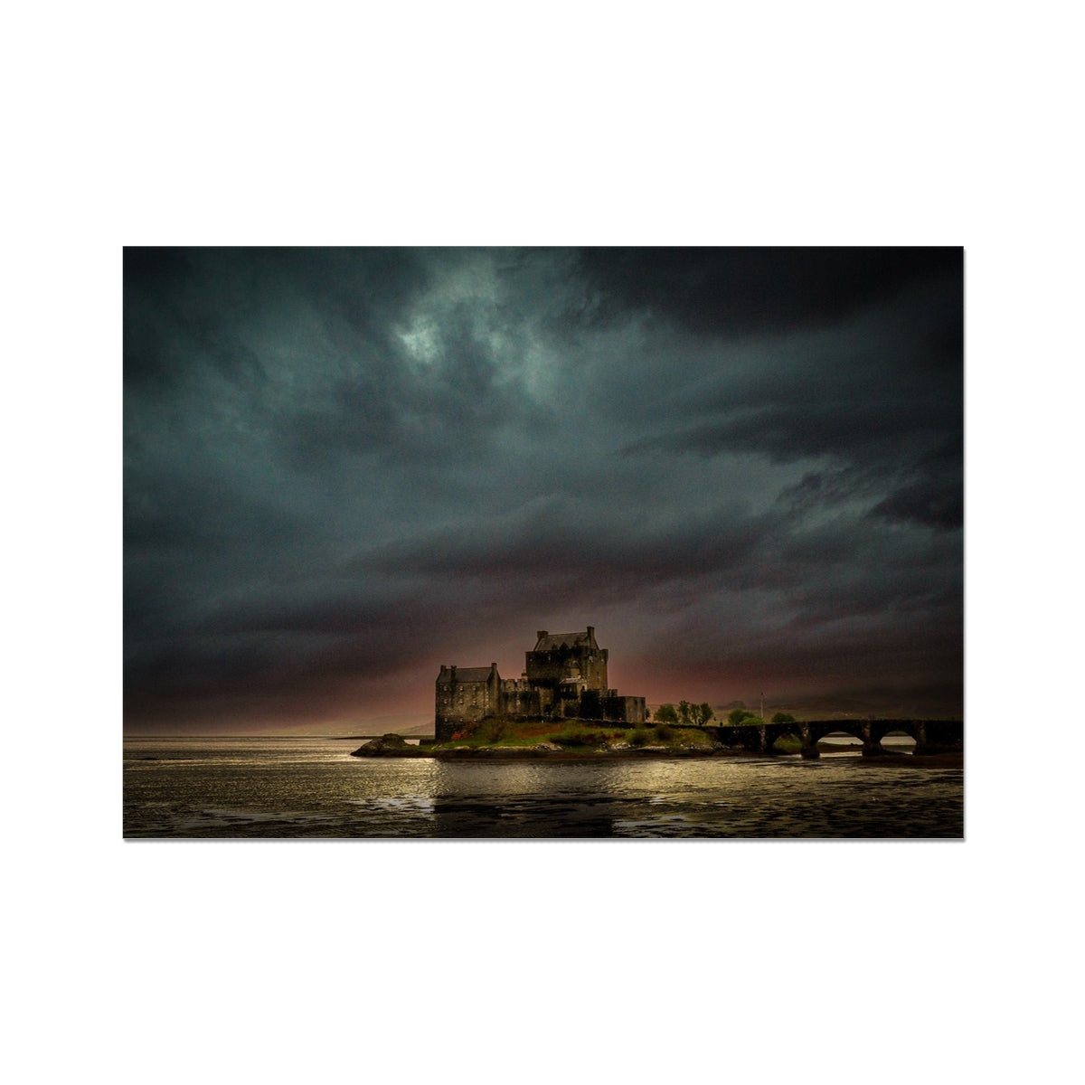 A Brooding Eilean Donan Castle Prints | Historic & Iconic Scotland Art Gallery | Paintings, Prints, Homeware and Art Gifts From Scotland By Scottish Artist Kevin Hunter