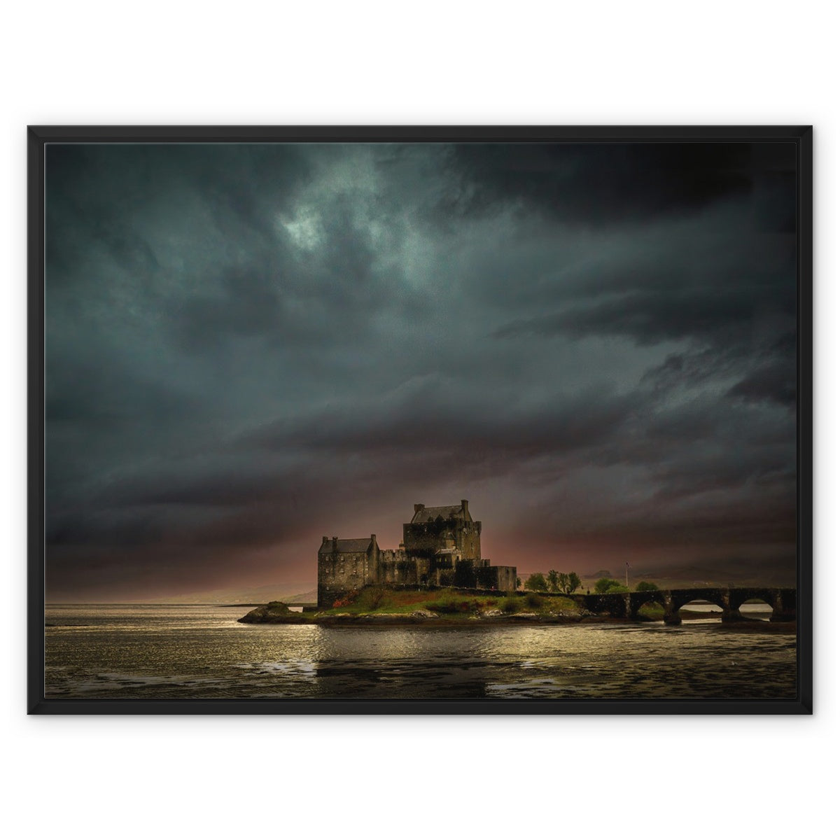 A Brooding Eilean Donan Castle | Scottish Landscape Photography | Framed Canvas