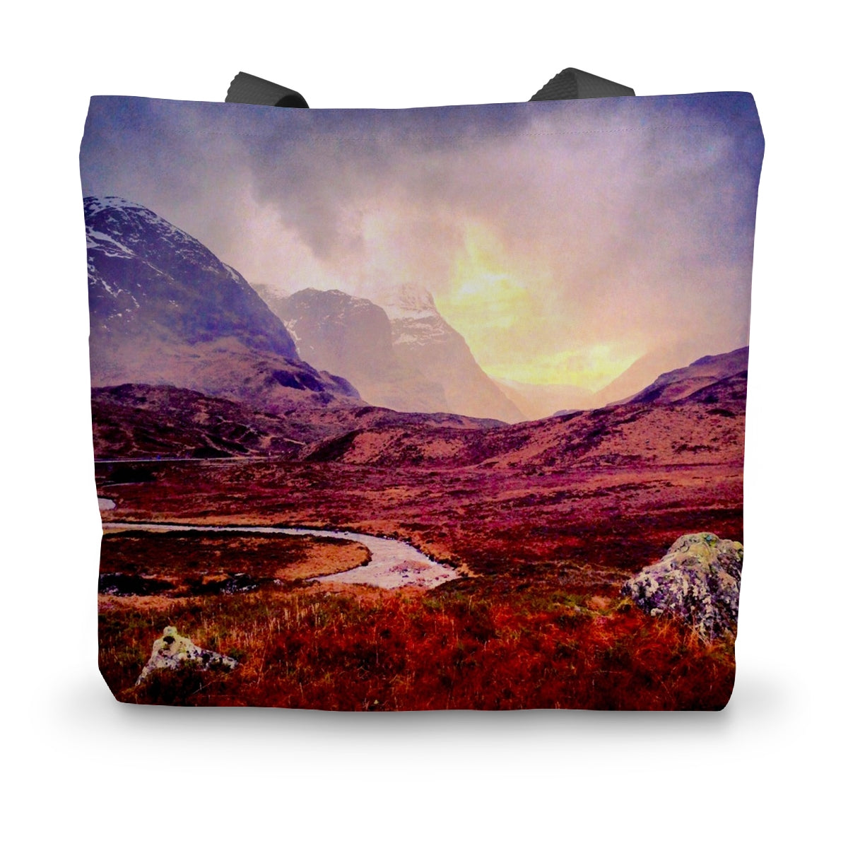 A Brooding Glencoe Art Gifts Canvas Tote Bag-Bags-Glencoe Art Gallery-14"x18.5"-Paintings, Prints, Homeware, Art Gifts From Scotland By Scottish Artist Kevin Hunter