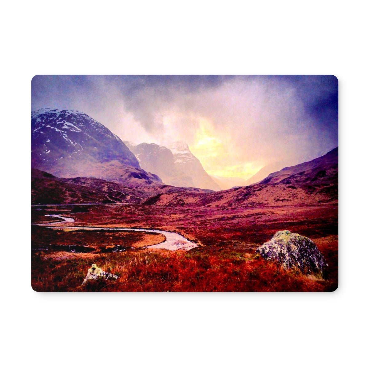 A Brooding Glencoe Art Gifts Placemat-Placemats-Glencoe Art Gallery-4 Placemats-Paintings, Prints, Homeware, Art Gifts From Scotland By Scottish Artist Kevin Hunter