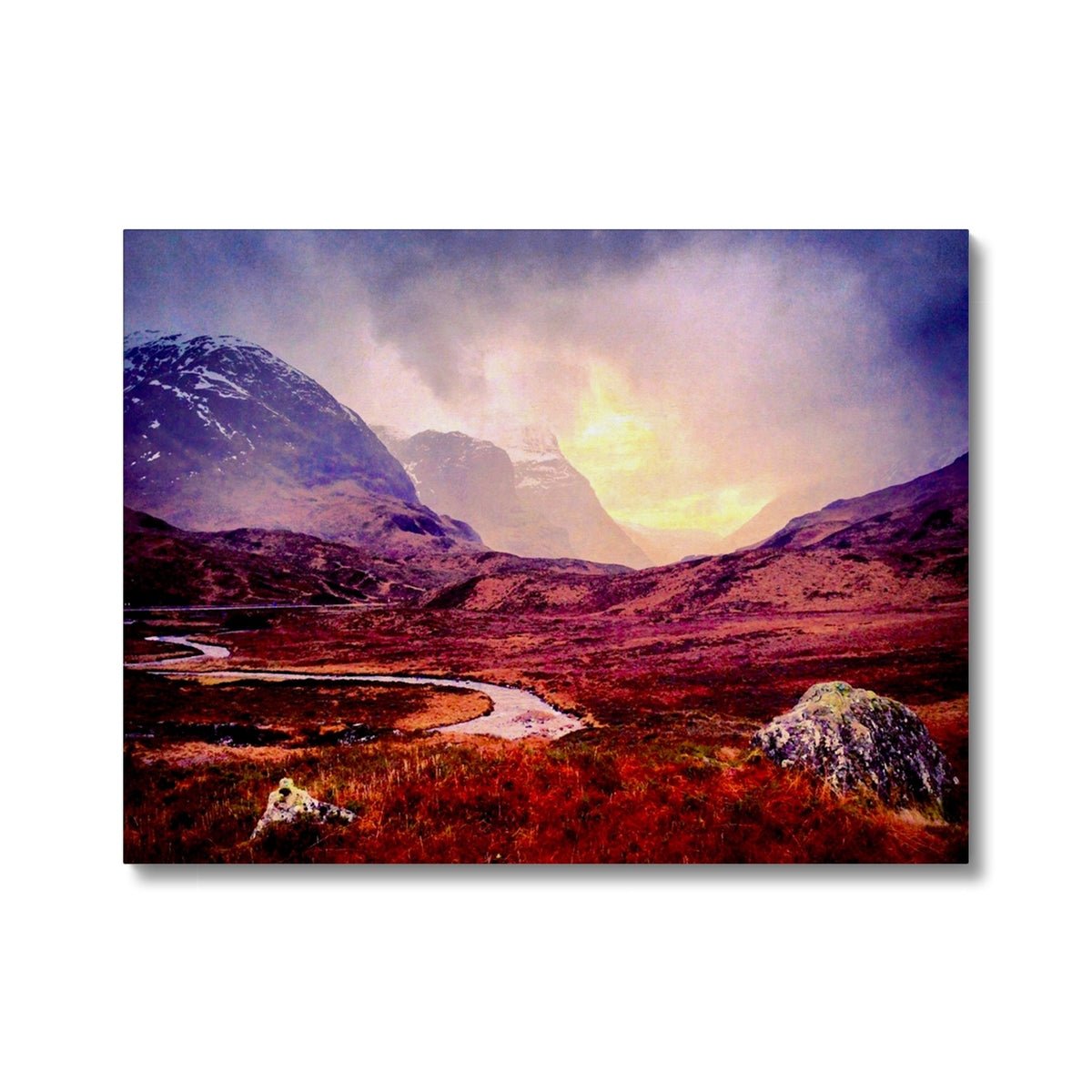 A Brooding Glencoe Painting | Canvas From Scotland-Contemporary Stretched Canvas Prints-Glencoe Art Gallery-24"x18"-Paintings, Prints, Homeware, Art Gifts From Scotland By Scottish Artist Kevin Hunter