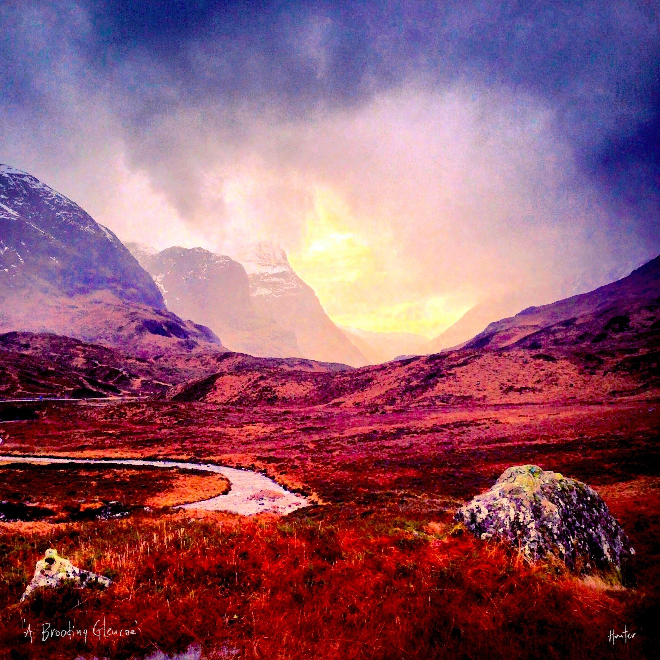 A Brooding Glencoe | Scotland In Your Pocket Art Print-Scotland In Your Pocket Framed Prints-Glencoe Art Gallery-Paintings, Prints, Homeware, Art Gifts From Scotland By Scottish Artist Kevin Hunter