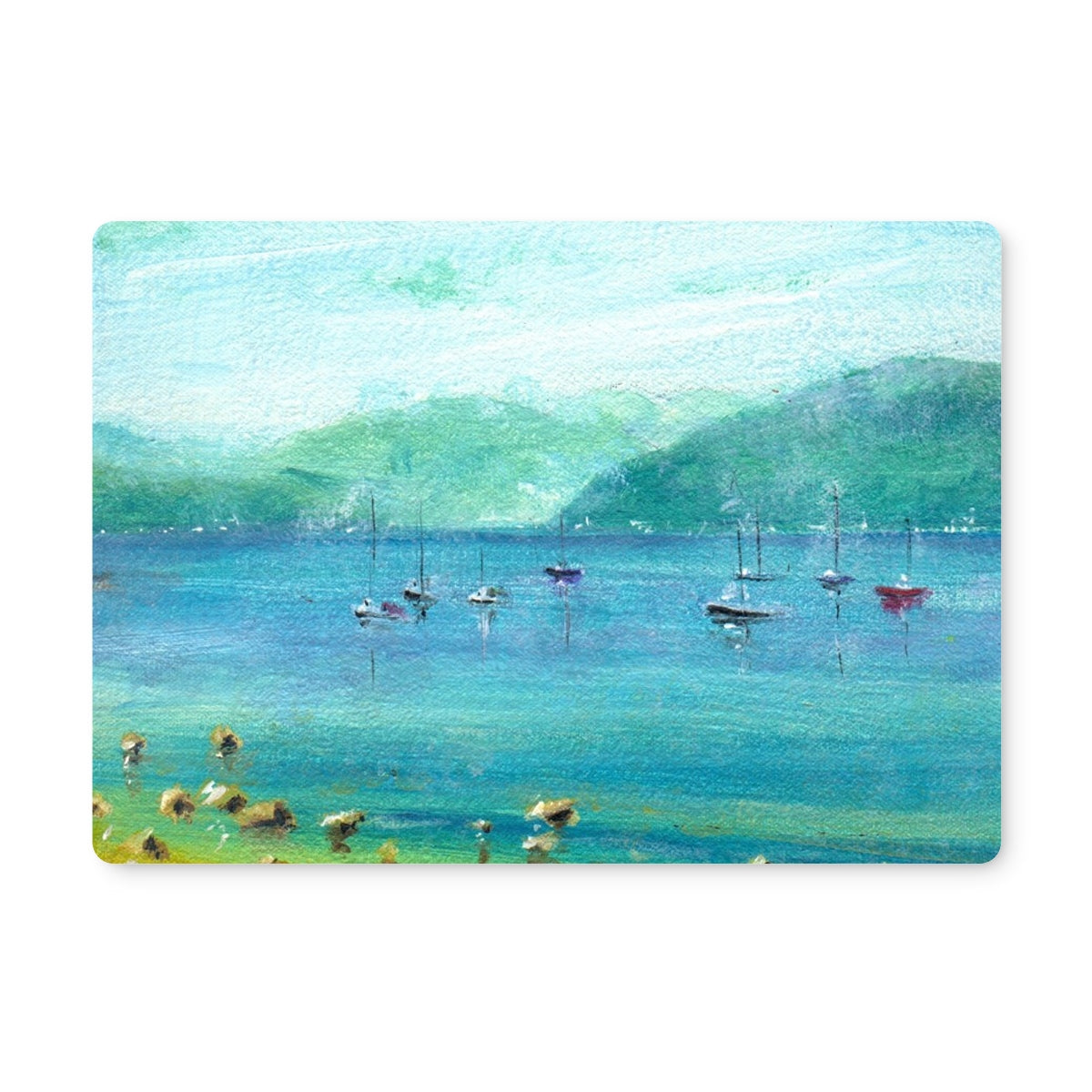 A Clyde Summer Day Art Gifts Placemat-Placemats-River Clyde Art Gallery-2 Placemats-Paintings, Prints, Homeware, Art Gifts From Scotland By Scottish Artist Kevin Hunter