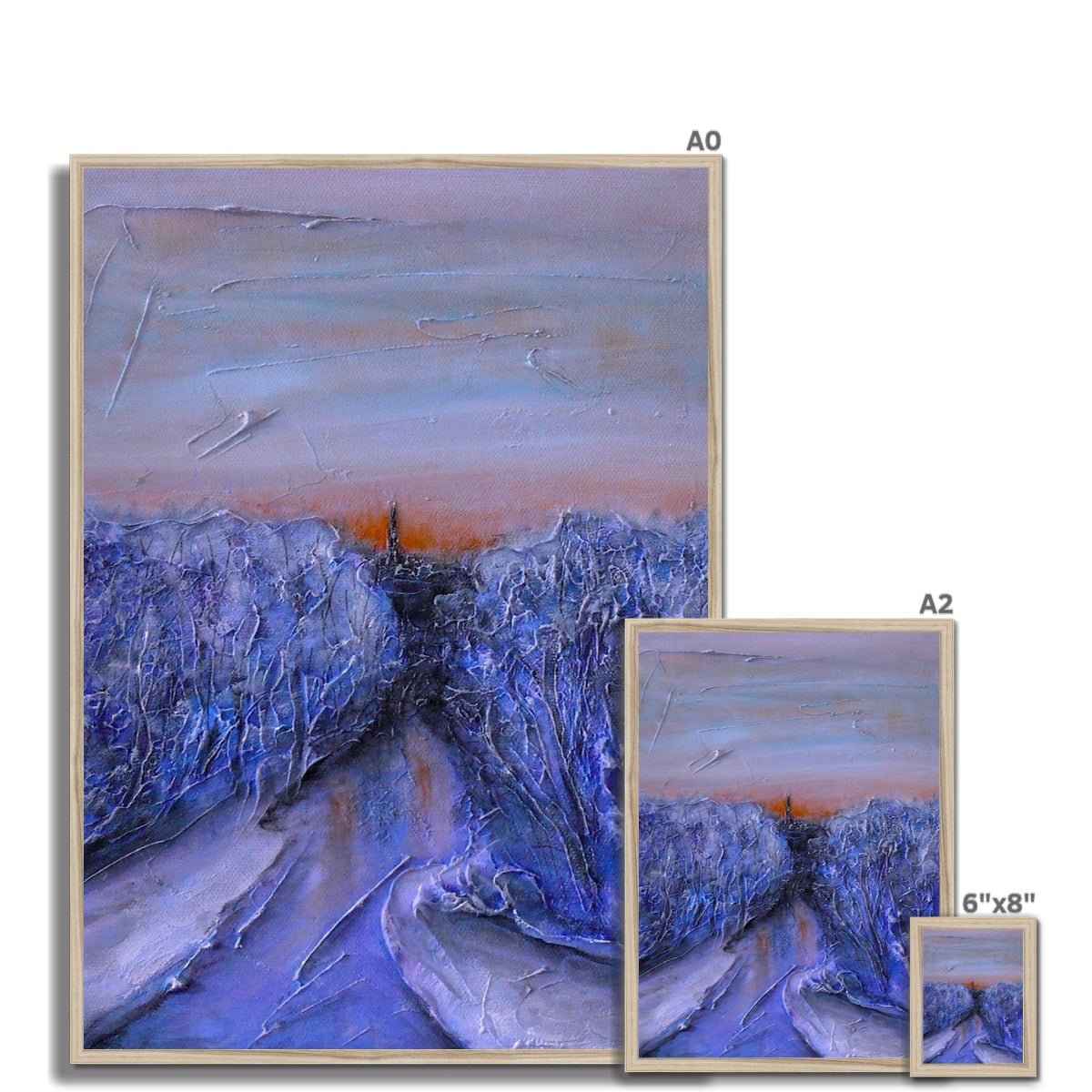 A Frozen River Kelvin Painting | Framed Prints From Scotland-Framed Prints-Edinburgh & Glasgow Art Gallery-Paintings, Prints, Homeware, Art Gifts From Scotland By Scottish Artist Kevin Hunter