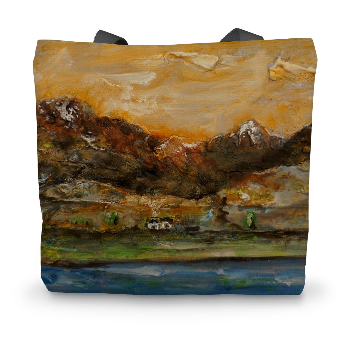 A Glencoe Cottage Art Gifts Canvas Tote Bag-Bags-Glencoe Art Gallery-14"x18.5"-Paintings, Prints, Homeware, Art Gifts From Scotland By Scottish Artist Kevin Hunter