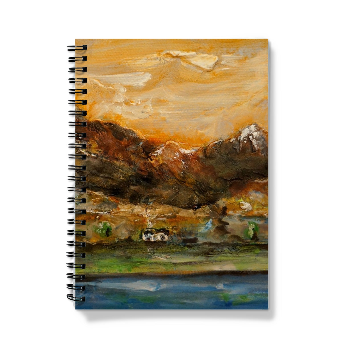 A Glencoe Cottage Art Gifts Notebook-Journals & Notebooks-Glencoe Art Gallery-A4-Graph-Paintings, Prints, Homeware, Art Gifts From Scotland By Scottish Artist Kevin Hunter