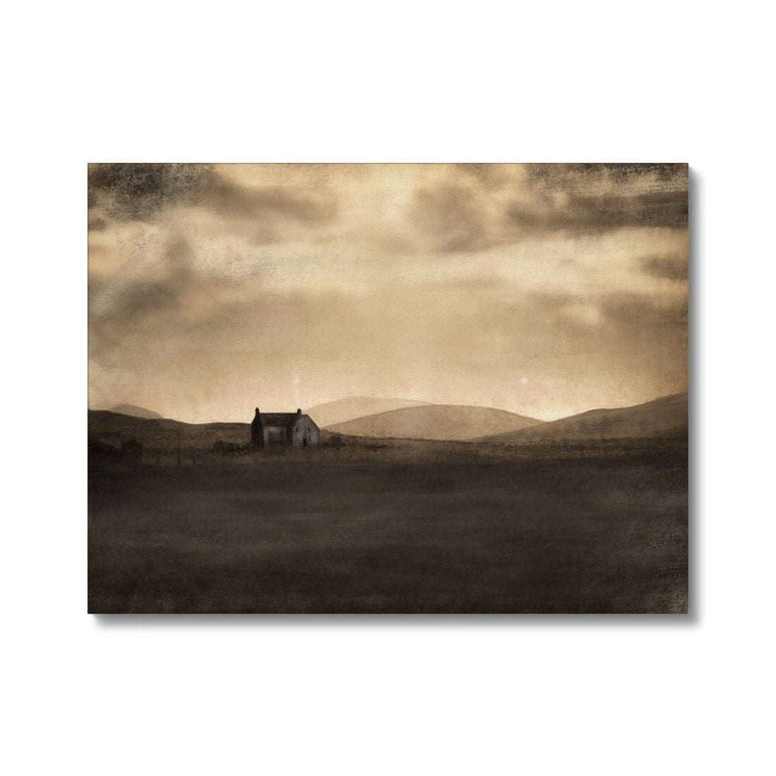 A Moonlit Croft Painting | Canvas | Paintings from Scotland by Scottish Artist Hunter