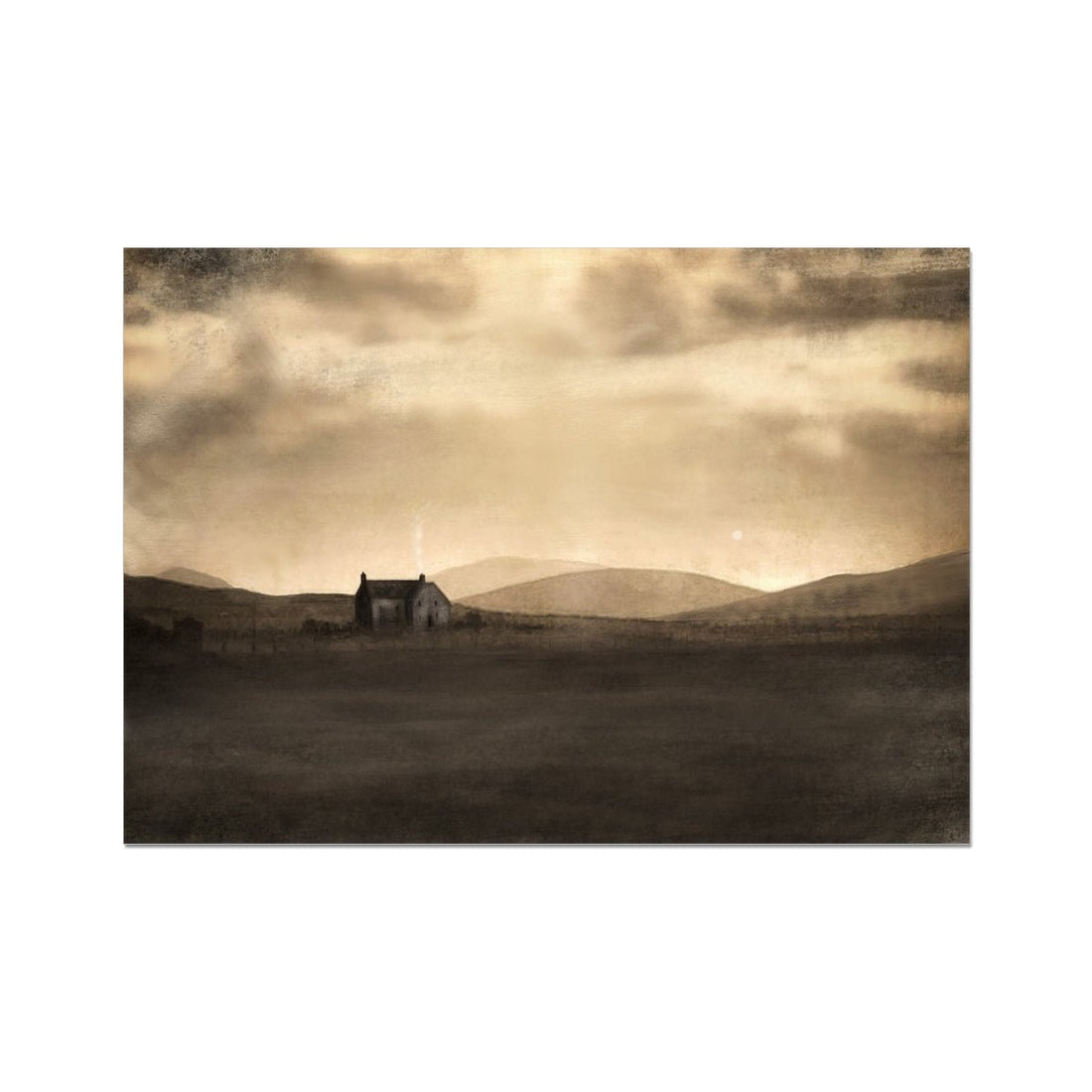 A Moonlit Croft Painting | Fine Art Print | Paintings from Scotland by Scottish Artist Hunter