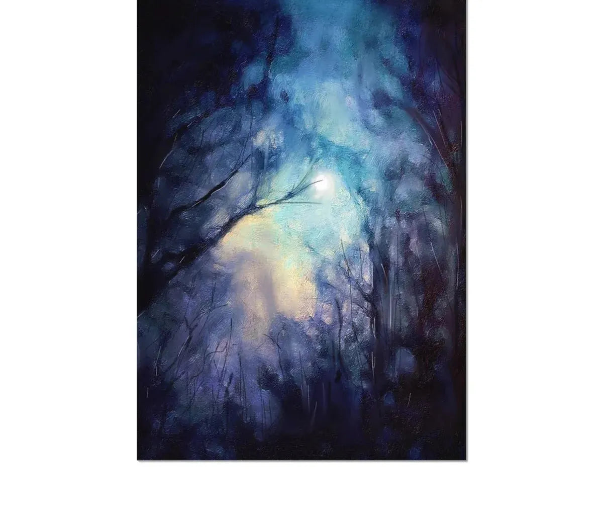 A Moonlit Highland Wood Art Prints